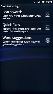 Press Word suggestions.