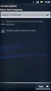 Press the drop down list below Inbox check frequency.