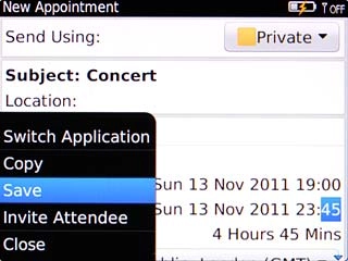 Scroll to Save and press the Navigation key.