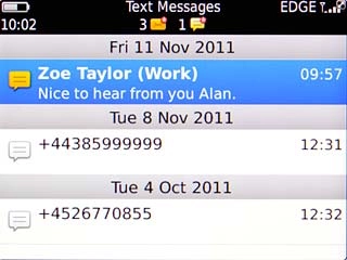 Highlight the required text message.