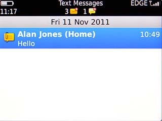 Highlight the required sender and press the Navigation key.