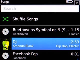 Highlight the required audio file or the required playlist and press the Navigation key.