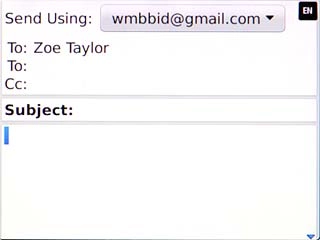 Highlight the text input field.Write the text for your email message.