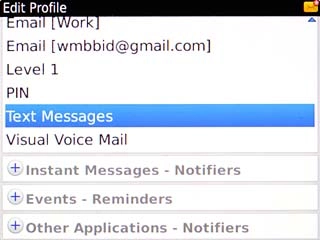 Highlight the required message type and press the Navigation key.