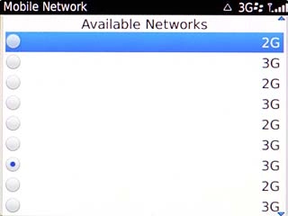 Highlight the required network and press the Navigation key.Your display will tell you if you've access to the network you've chosen.