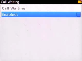The current setting is displayed.Scroll to Enabled and press the Navigation key to turn call waiting on or off.