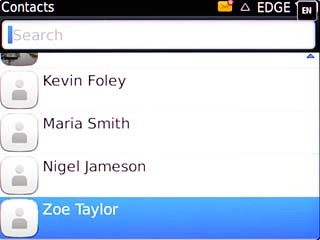 Highlight the required contact and press the Navigation key.