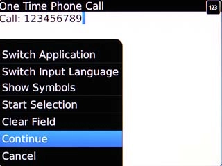 Scroll to Continue and press the Navigation key.