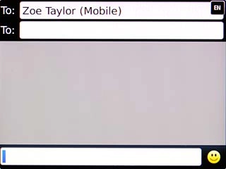 Highlight the text input field.Write the text for your text message.