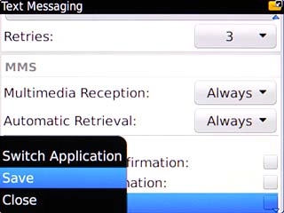 Scroll to Save and press the Navigation key.