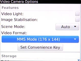 Scroll to Video Format and press the Navigation key.