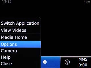 Scroll to Options and press the Navigation key.