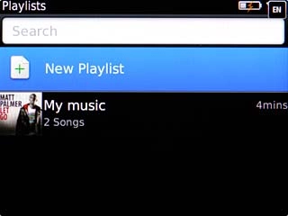 Scroll to New Playlist and press the Navigation key.