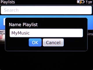 Key in a name for the list and press OK.