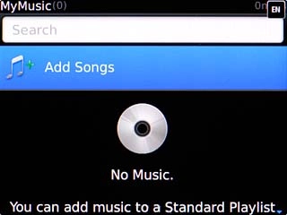 Scroll to Add Songs and press the Navigation key.