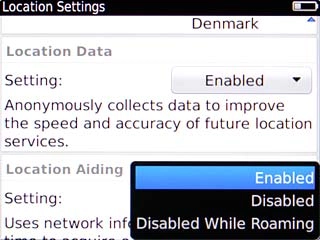 Highlight Enabled, Disabled or Disabled While Roaming and press the Navigation key.