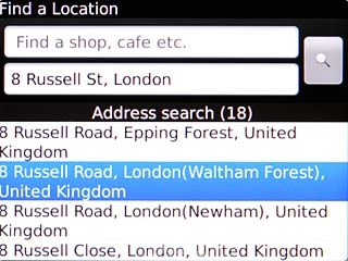Highlight the required destination and press the Navigation key.