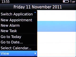 Scroll to View and press the Navigation key.