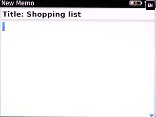 Highlight the text input field.Write the note.