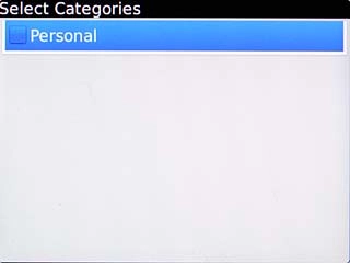 Highlight the required category and press the Navigation key.
