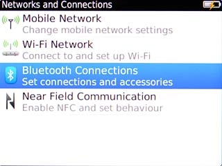 Scroll to Bluetooth Connections and press the Navigation key.