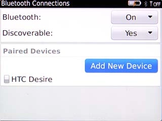 Scroll to Add New Device and press the Navigation key.