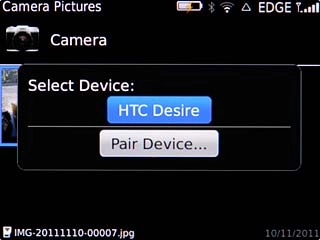 Highlight the required device or Pair Device... and press the Navigation key.