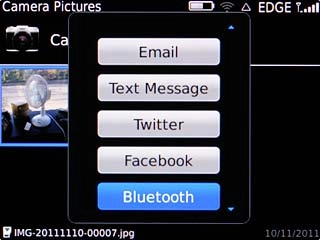 Scroll to Bluetooth and press the Navigation key.