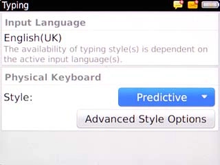 Scroll to Style and press the Navigation key.