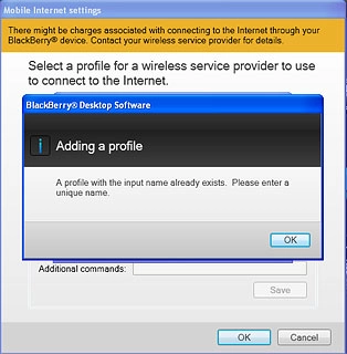 Select OK to confirm.