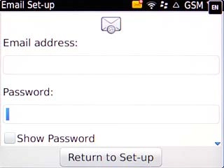 Highlight the field below Password and key in the password for your email account at your email provider.
