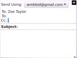 Highlight the field next to Cc or To and key in the required email address.
