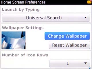 Scroll to Change Wallpaper and press the Navigation key.