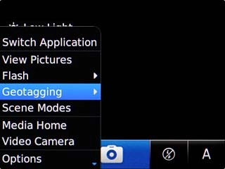 Scroll to Geotagging and press the Navigation key.