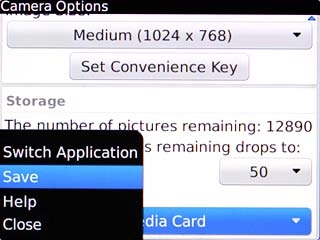 Scroll to Save and press the Navigation key.