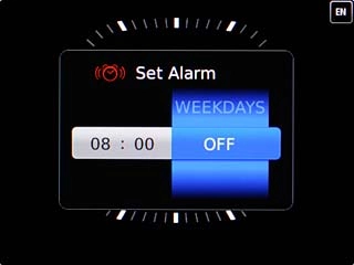 Slide OFF next to the alarm time to select ON.