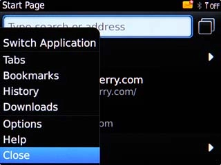 Scroll to Close and press the Navigation key.
