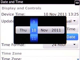 Highlight date, month and year and follow the instructions on the display to set the date.