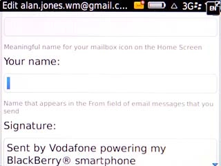 Highlight the field below Your name and key in the required sender name.