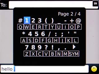 Highlight the required number or the required symbol and press the Navigation key.