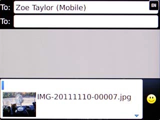 Press the text input field.Write subject and text for your picture message.