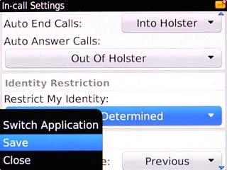 Scroll to Save and press the Navigation key.