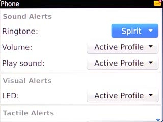 Scroll to Ringtone and press the Navigation key.
