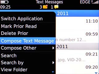 Scroll to Compose Text Message and press the Navigation key.