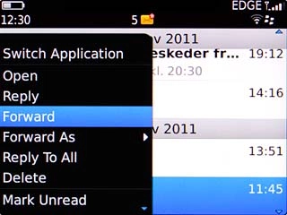 Scroll to Forward and press the Navigation key.