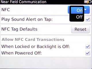 Highlight On or Off and press the Navigation key.