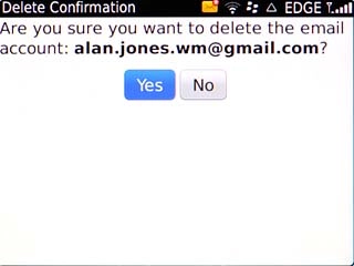 Scroll to Yes and press the Navigation key to confirm.