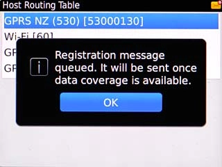 Scroll to OK and press the Navigation key.
