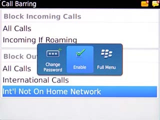 Scroll to Enable and press the Navigation key.