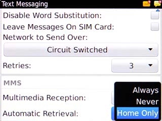 Scroll to Home Only and press the Navigation key.